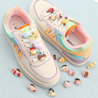 1 Phụ Kiện Kẹp Dây Giày Trang Trí Hình Vương Miện Hoạt Hình Màu Kẹo macaron Cho Bé Gái