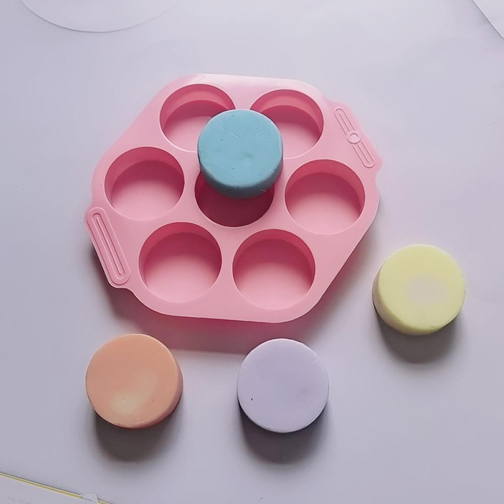 Khuôn silicone Làm Bánh / Xà Phòng 7 Ngăn Hình Trụ diy
