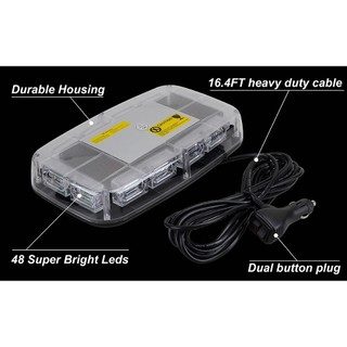 Thanh Đèn led 48 Bóng Cảnh Báo Khẩn Cấp Có Từ Tính Gắn Trên Nóc Xe Hơi