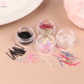 Bộ 60 / 200 Bông Tai Đinh Tán Bằng Nhựa Nhiều Màu Chống Dị Ứng Mới