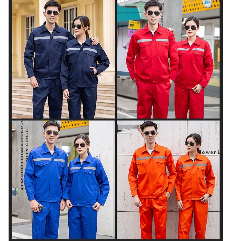 Product image Bộ Áo Khoác An Toàn + Quần Áo Khoác An Toàn Dài Tay Bảo Hộ Lao Động Phản Quang Quần Áo Nam Nữ Phù Hợp Với
