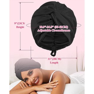 TOSE Silk Satin Hair Bonnet với Scrunchie - Mềm mại, hai lớp, dùng để bọc tóc khi ngủ
