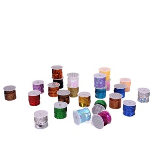 INENK Viền Sequins, 5M Loose Paillettes, Đầy Màu Sắc Sáng Bóng Tròn 6mm Trang Trí Hàng Thủ Công Vải Phụ Kiện / Túi / Quần Áo
