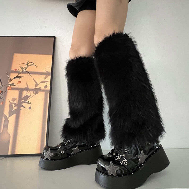 Mis boot còng bao nữ lông thú giả, giữ ấm, phù hợp dự tiệc