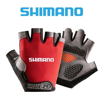 Găng Tay Thể Thao Shimano Nam Đi Xe Đạp Ngoài Trời Câu Cá Leo Núi Chống Trượt Thể Dục Nửa Ngón Chống Mài Mòn Mỏng Sốc Găng Tay Câu Cá
