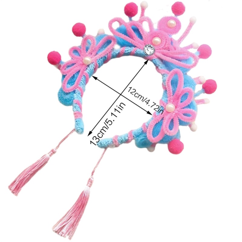 Fl Creative Hairband Craft Set dành cho bé gái Băng đô Opera Bắc Kinh có thể điều chỉnh