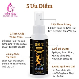 Xịt Thảo Dược Hết Đau Nhức Mỏi Tê Bì Xương Khớp Toàn Thân 60ML