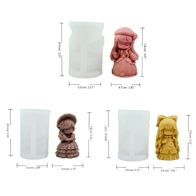 Khuôn Làm Bánh Chất Liệu Silicone Tự Làm Hình Bé Gái 3D Dễ Thương