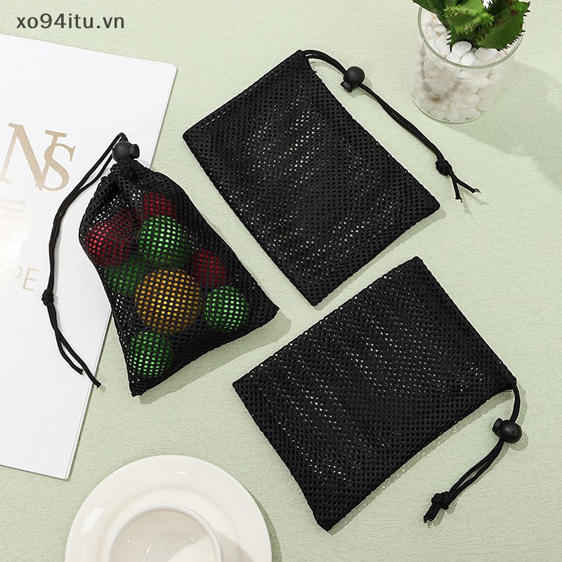 XOITU Đen Trắng Lưới Dây Rút Túi Bảo Quản Đa Năng Du Lịch Gia Đình Hoạt Động Ngoài Trời Túi Giặt Stuff Sack VN