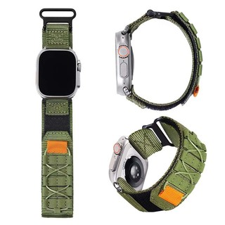Dây đồng hồ vải Nylon cho Apple Watch Series 9/8/7/6/5/4/SE, 42/49mm, vòng đeo tay thể thao nam cỡ lớn