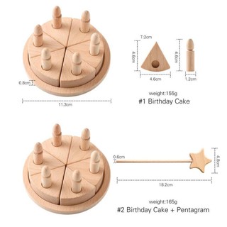 EDIWANY Mô Phỏng Bánh Sinh Nhật, Cắt Thực Phẩm Trò Chơi Tương Tác Gỗ Sồi Pallet, Giả Vờ Chơi Bánh Đồ Chơi Nhà Bếp Trẻ Em