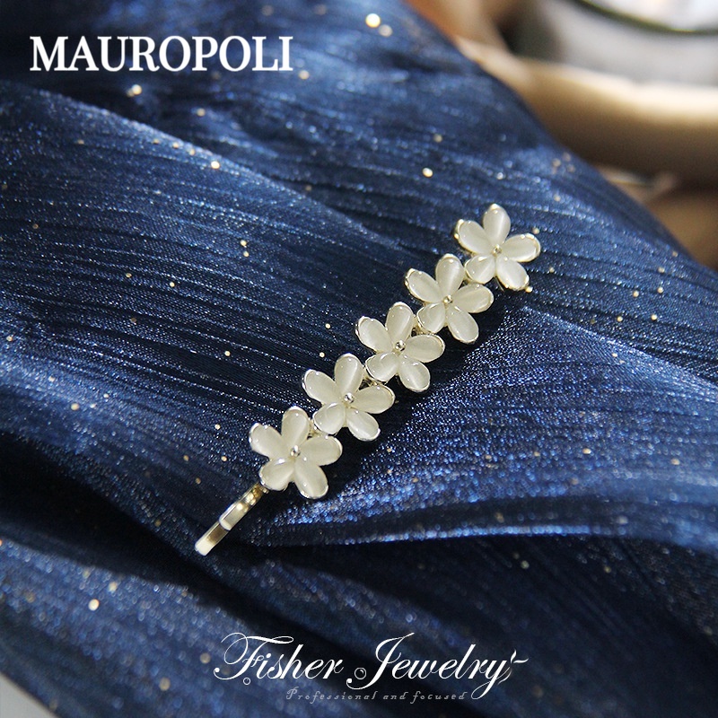 Mauropoli [Sẵn Sàng] Kẹp Tóc Hợp Kim Phong Cách Mới Đầu Lưng Nổ Tóc Opal Kẹp Hoa Nhỏ Nữ