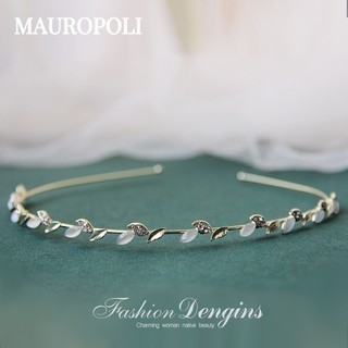 Mauropoli [Sẵn sàng] Cổ tích Opal Kim cương giả Hợp kim Hàn Quốc Băng đô ngọc trai mịn Băng đô rửa mặt thời trang Kẹp tóc Phụ kiện tóc