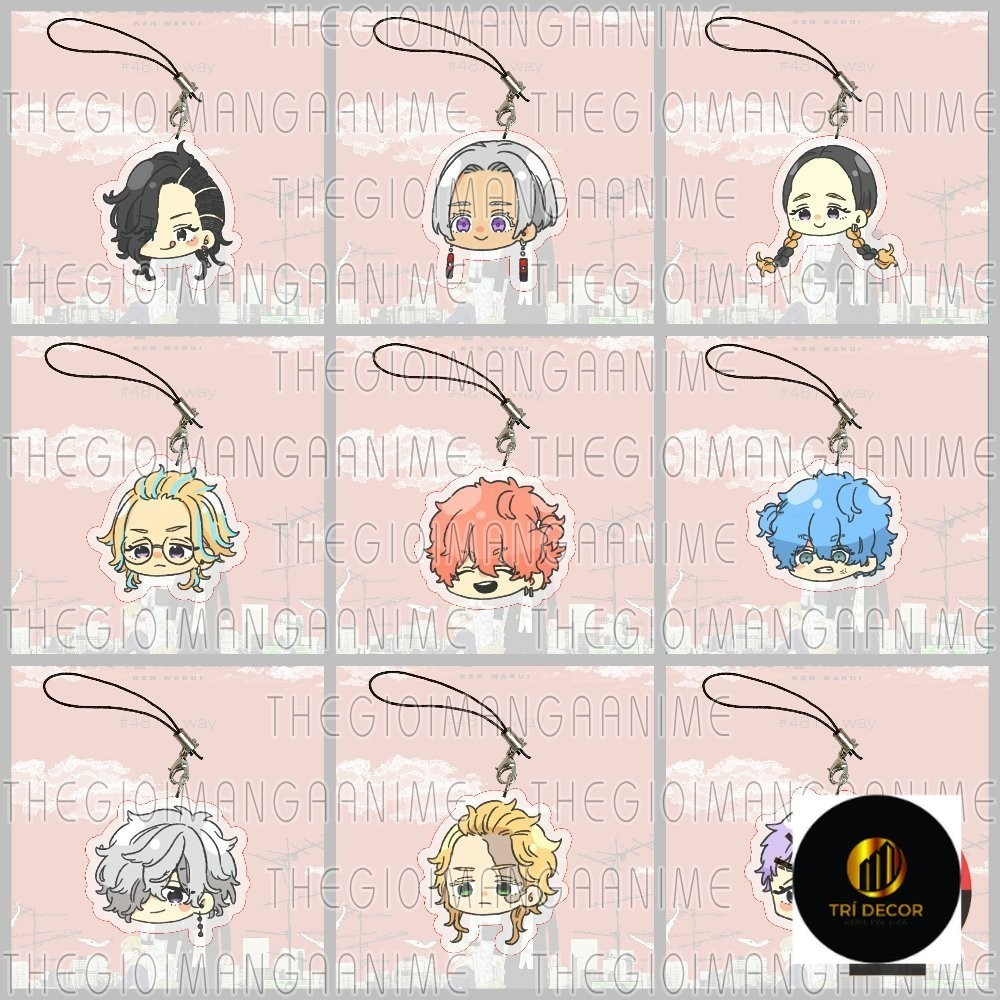 Móc dây treo điện thoại TOKYO REVENGERS ver ĐẦU CHIBI Kịch trường của Takemichi chibi mica acrylic móc khóa anime