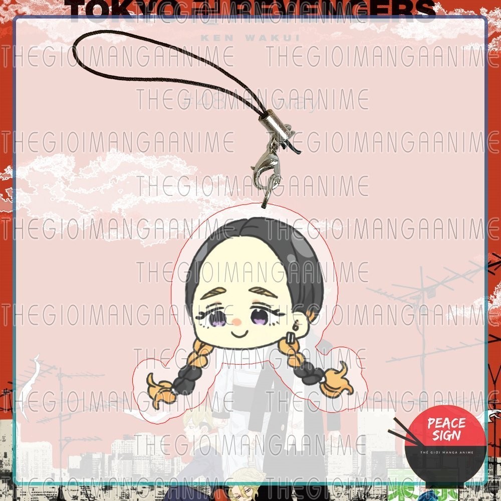 Móc dây treo điện thoại TOKYO REVENGERS ver ĐẦU CHIBI Kịch trường của Takemichi chibi mica acrylic móc khóa anime
