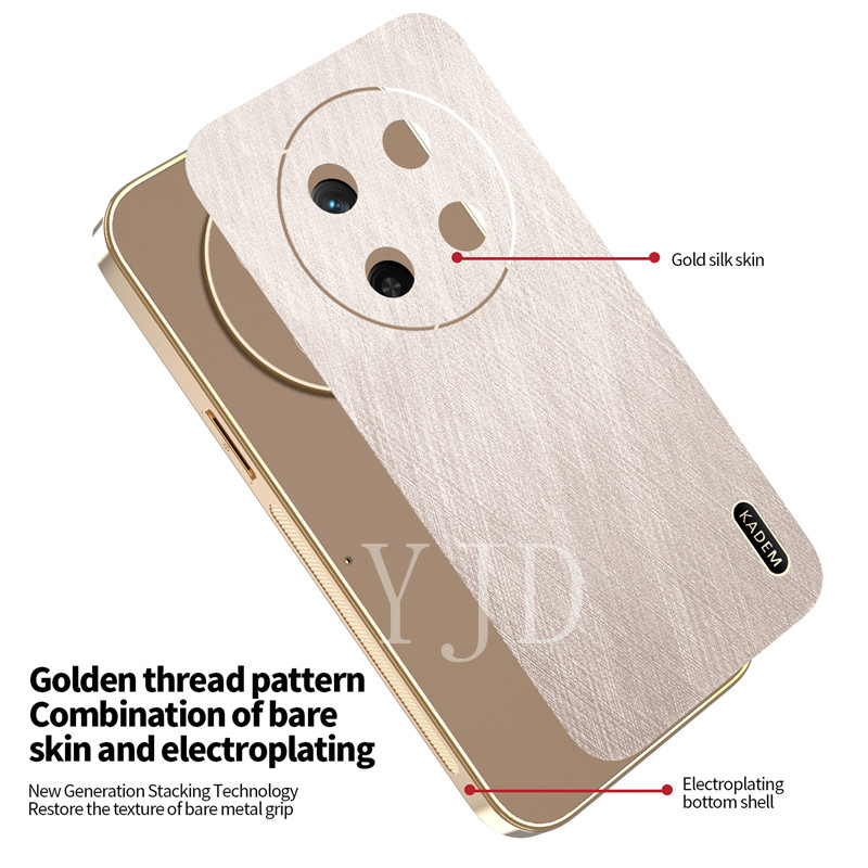 Ốp Lưng Cho Honor X9C Smart X9B X9A Gold Silk Skin PC Khung Mạ Điện Chống Rơi Vỏ Điện Thoại