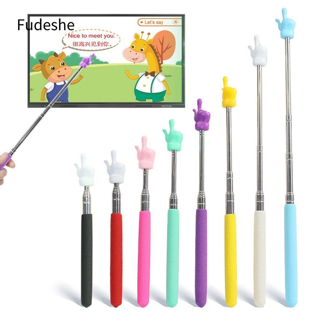 Fudeshe Giảng dạy Gậy Đồ dùng văn phòng Trường học Thanh kính thiên văn Thép không gỉ Thiết kế ngón tay Con trỏ bảng trắng