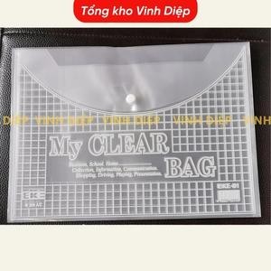 .Túi đựng hồ sơ clear khổ A4 có khuy, cúc trong suốt