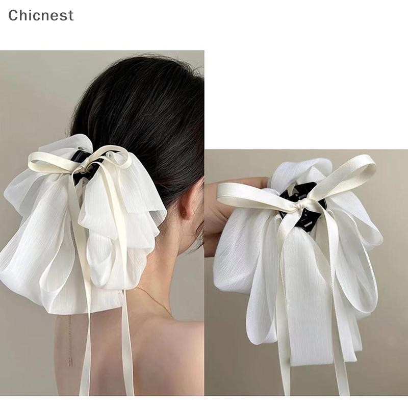 [Chc] Kẹp tóc nơ lớn, kẹp vuốt chắc chắn cho đuôi ngựa, phụ kiện tóc nữ [VN]