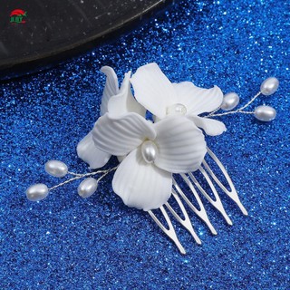 Trang Sức Tóc Lược Tóc Nữ Phong Cách Vintage Handmade Gốm Ngọc Trai Mũ