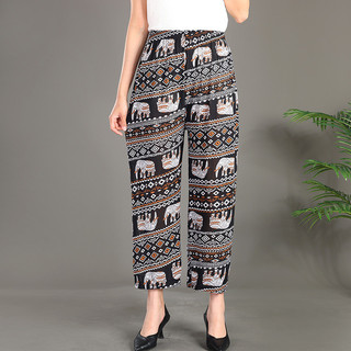 ( size 45-80kg) Quần lanh dài thổ cẩm ống suông và bo