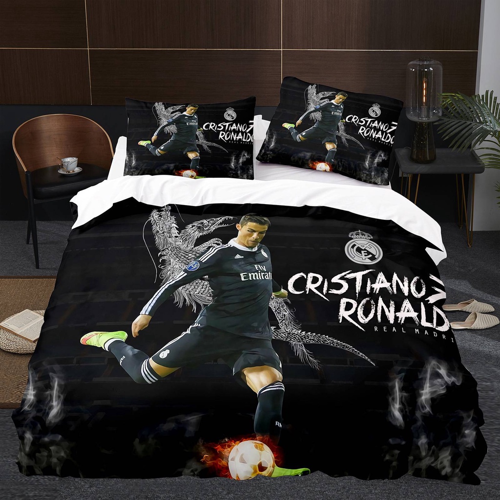 PS1 Cristiano Ronaldo Bộ Chăn Ga Gối Chăn Ga Gối Nhà Phòng Ngủ Phù Hợp Với SP1