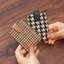 THEGIRL8B Túi đựng thẻ Houndstooth, Túi đựng thẻ bằng da PU loại kéo ra, Túi ly hợp Mini Túi đựng thẻ Ví ngắn phong cách Hàn Quốc dành cho nữ