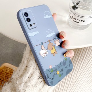 ốp lưng oppo a55 4g Ốp Điện Thoại tpu silicone Mềm Chống Rơi Vỡ In Hình Dễ Thương Kèm Dây Đeo Cho oppo a55 4g
