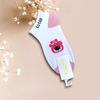 Set 5 đôi Tất vớ cổ thấp họa tiết gấu dâu hồng dễ thương ngọt ngào nữ đẹp hàn quốc - z5g