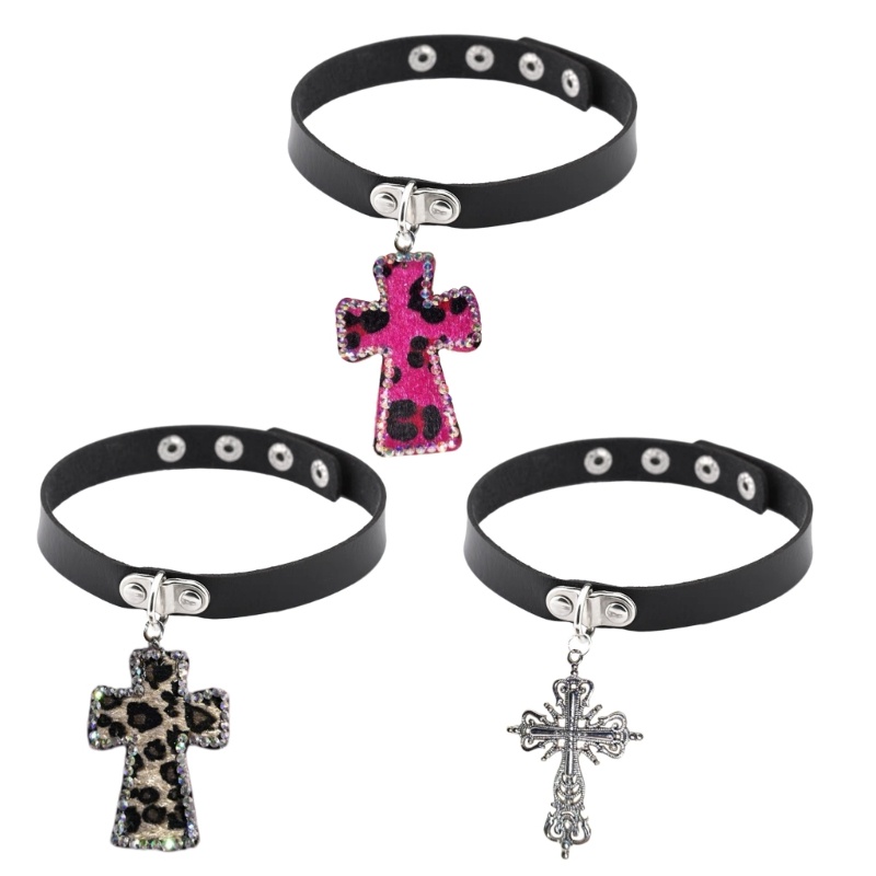 Vòng Cổ choker In Chữ king y2k Và Da Báo Phong Cách hip hop Thời Trang Cho Nữ