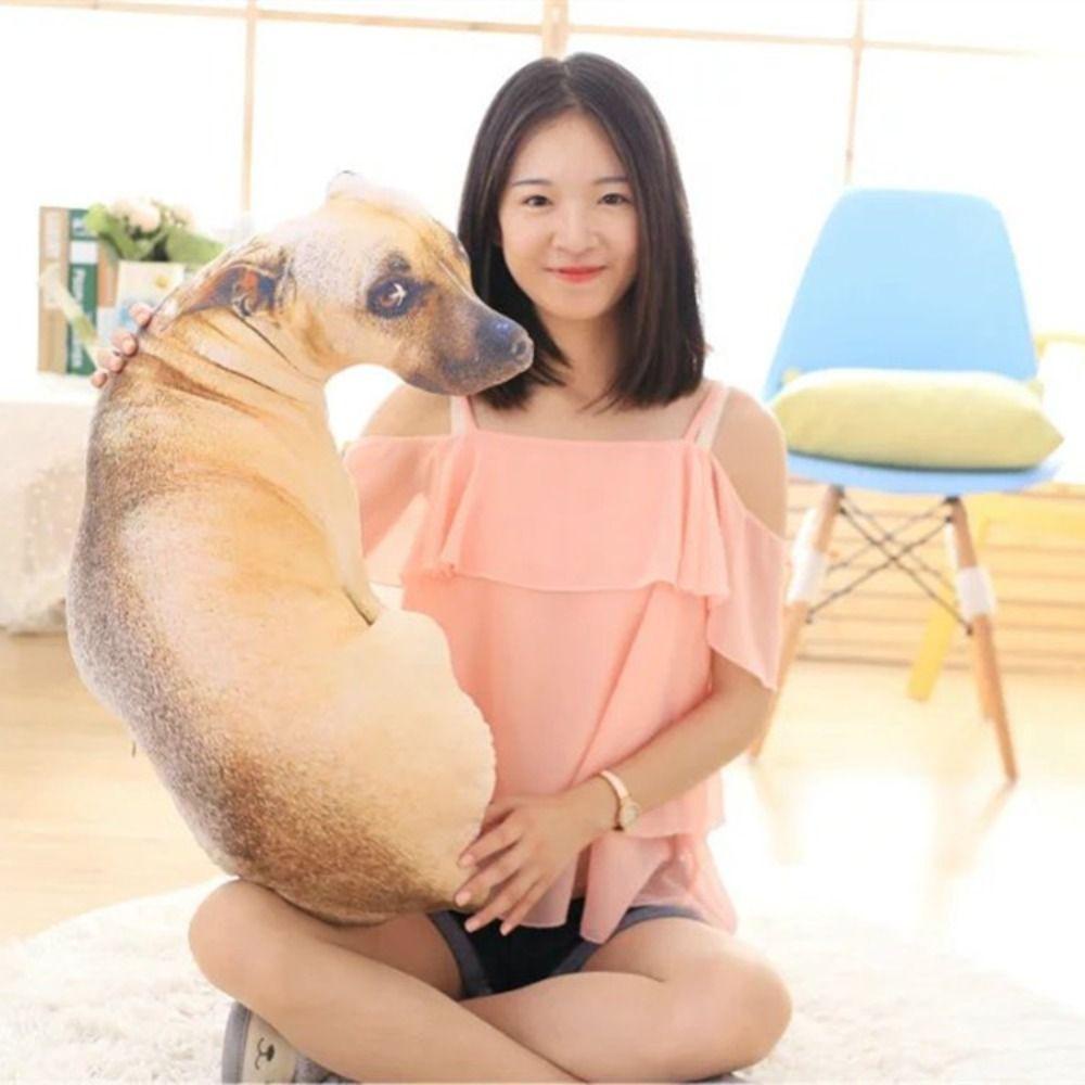 Gối cho chó DELMER, Gối ném động vật mềm mại 3D giống như thật, Đồ chơi sang trọng Đệm sáng tạo tại nhà