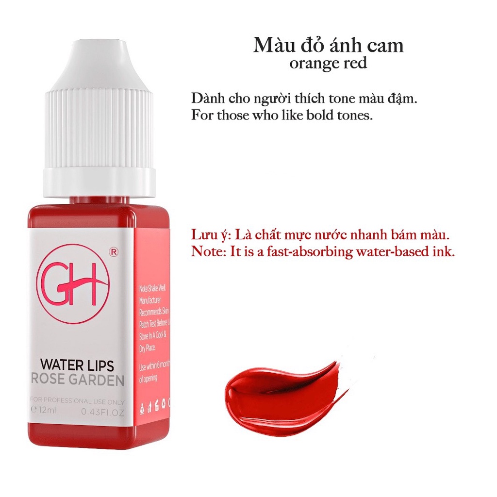 [CHAI VUONG] Mực Môi Nano Liquid gh chính hãng Mỹ - Mực hữu cơ GH phun môi đẹp siêu bám nhanh lên màu PXTM