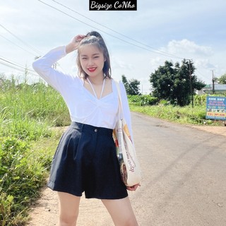 Quần đùi Bigsize nữ lưng thun và khóa kéo, Quần short nữ big size ngoại cỡ xinh xắn trẻ trung Q8