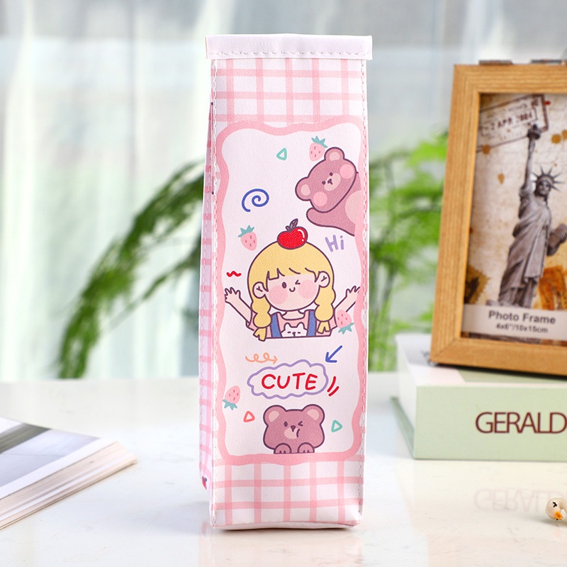Hộp bút sữa hình cô gái dễ thương xinh xắn nhiều màu sắc