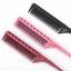 FAVORITEGOODS Lược chải tóc, Lược trêu chọc Bàn chải tóc răng 3 tầng, Dụng cụ thẩm mỹ viện di động Phụ kiện cắt tóc Lược gỡ rối Bàn chải gỡ rối