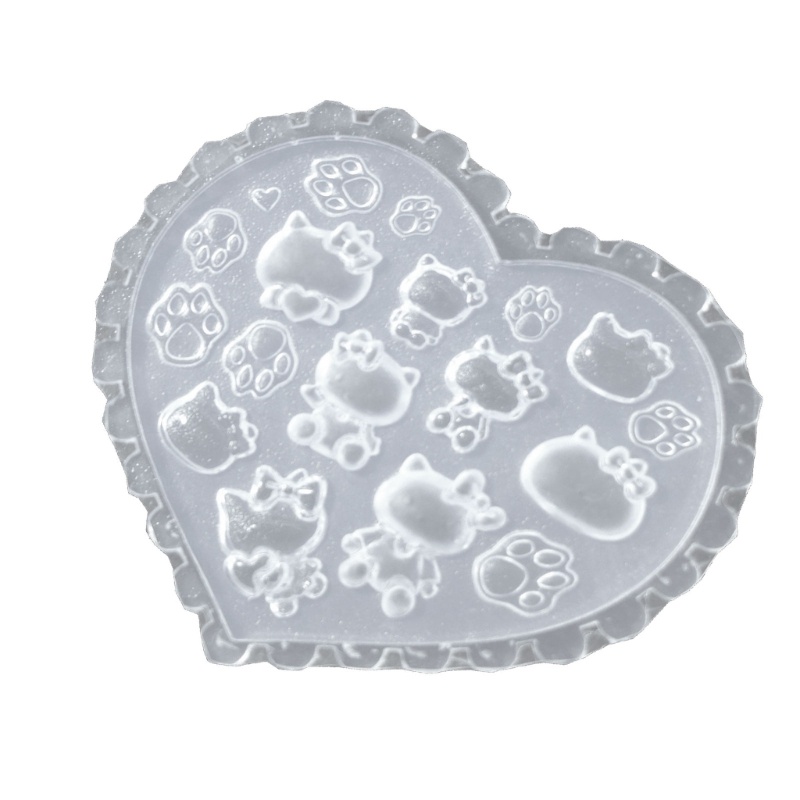 Wellb Silicone Móng Tay Khắc Khuôn Móng Tay Stencils Hình Mèo Dụng Cụ Làm Móng Tay Silicon Dập Móng Tay Nghệ Thuật Khuôn Silicon Thảm