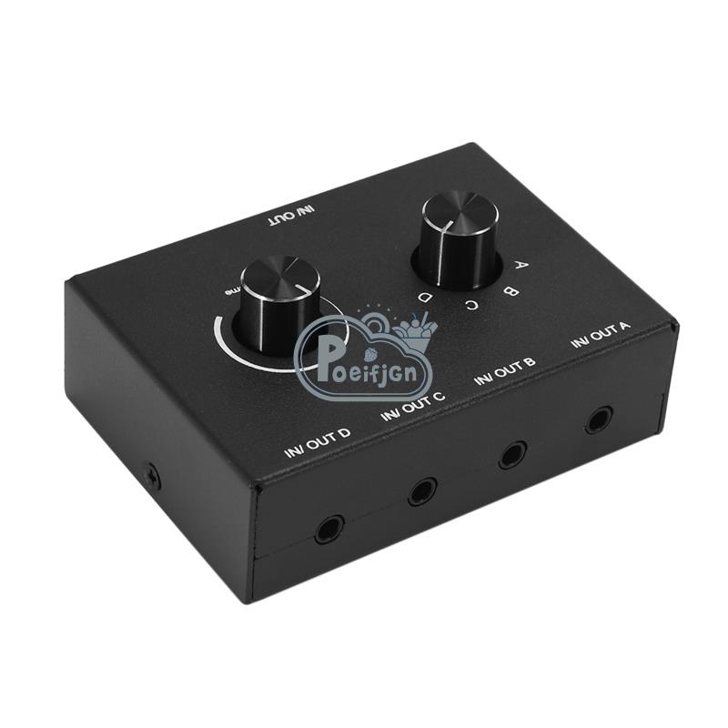 Bộ Chuyển Đổi Âm Thanh 4 Cổng 3.5mm aux 4 Đầu Vào 1 Đầu Ra