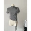 Milyfashion Pure Desire Modal Co Giãn Cao Cấp Gợi Cảm Ba Chiều Hoa Hồng Nửa Cổ Cao Áo Thun Tay Ngắn Xếp Ly Slim-