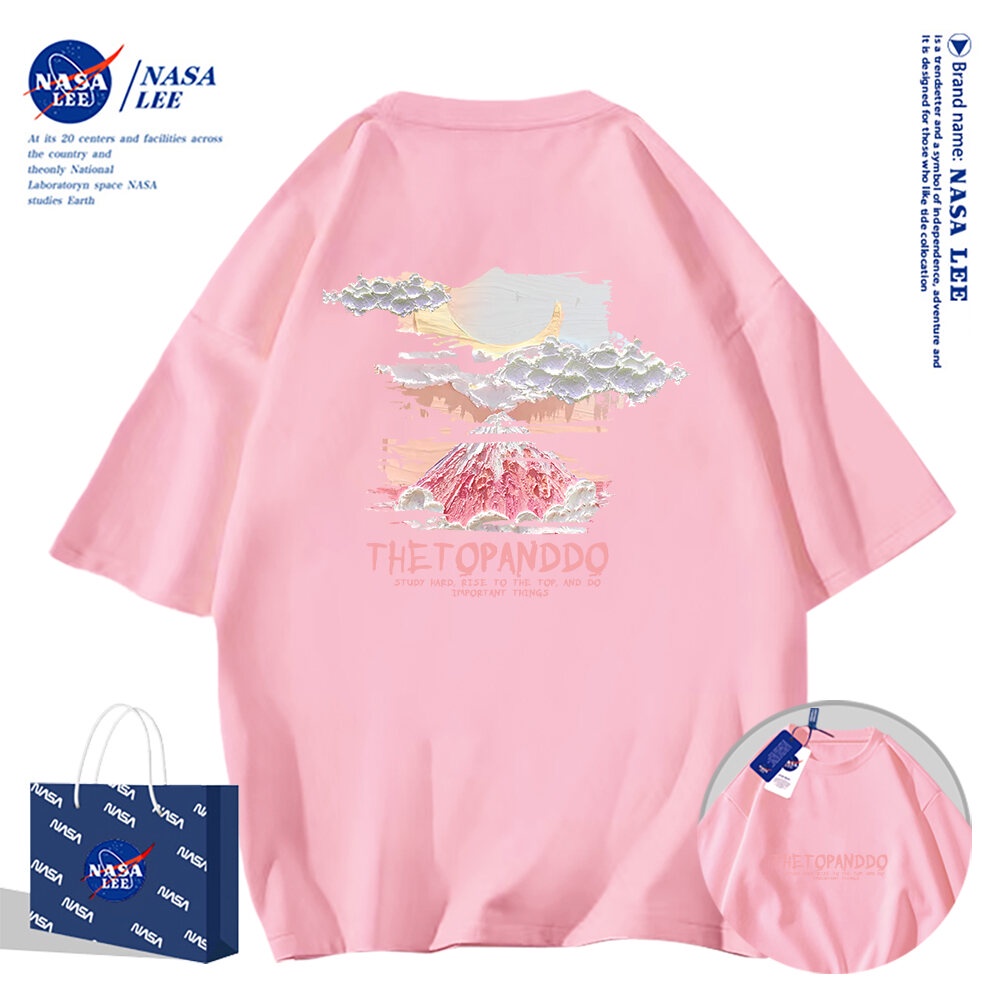 Nasa Áo Thun Khớp Ngắn Tay Nam Nữ Xu Hướng Hè 2024 Phong Cách Mới Rời Cặp Đôi Nửa Tay áo thun nam nữ