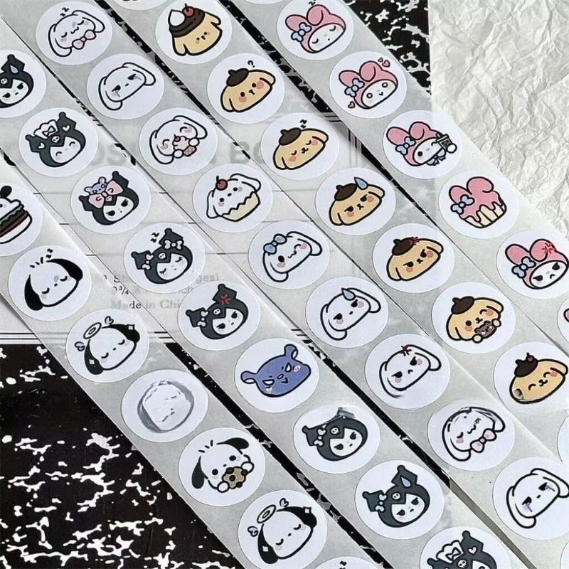 SANRIO Bộ 200 Nhãn Dán Tự Dính Họa Tiết Hoạt Hình Dễ Thương Trang Trí Sách / Túi Quà / Phong Bì Đám Cưới