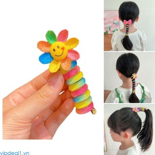 Colorful Ponytail Hair Bands for Girls Fun Telephone Wire Design Hair Tie Decor
