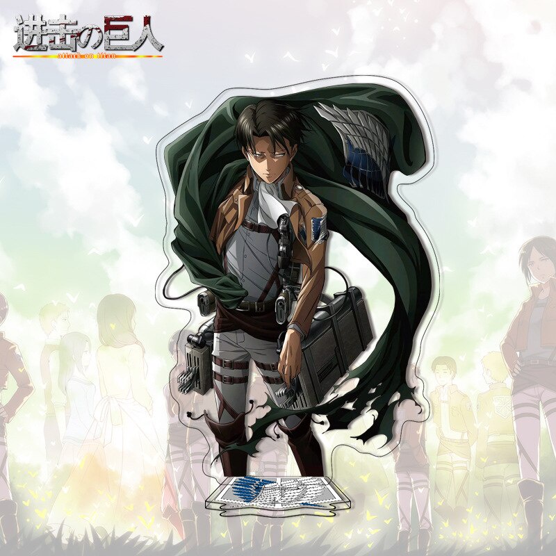 Mô hình Standee Hot Anime Attack on Titan Acrylic Levi Mikasa Hanji để bàn tượng nhựa acrylic trong suốt decor để bàn 1