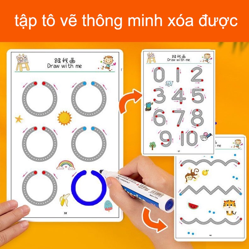 【SKISOPGO】Viết thông minh，Xóa bài tập viết，Đồ chơi giải đố cho trẻ em 2-5 tuổi，Montessori Integrated Puzzle Đồ chơi