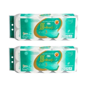Giấy vệ sinh Hà Nội bịch 10 cuộn không lõi siêu dai siêu mịn MVH