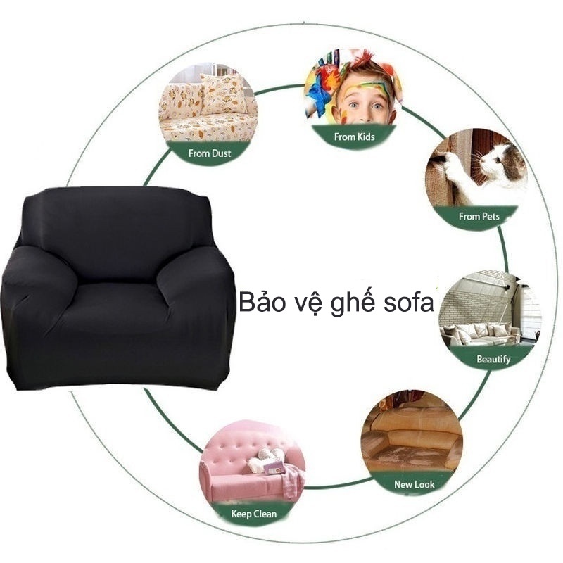 Vỏ ghế sofa, bọc ghế sofa trơn,Vải siêu căng,Phong cách đa dạng (1/2/3/4 chỗ ngồi)