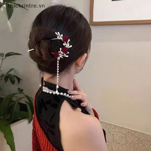 Trâm Cài Tóc Hoa Hồng Đỏ Phong Cách Trung Hoa Cổ Điển Cho Nữ vn