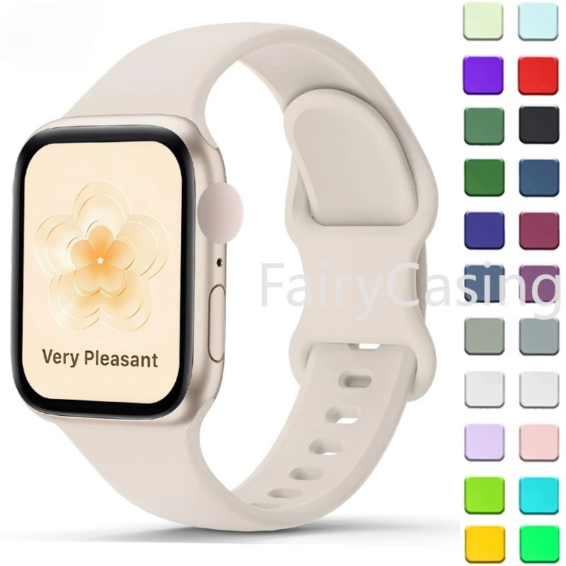 Dây đeo silicon cho Apple Watch Band Ultra 2 49mm Series 1110 9 41mm 45mm 44mm 40mm 42mm 38mm Vòng tay cho iwatch series 11 10 9 8 7 se 3 4 5 6 ban nhạc