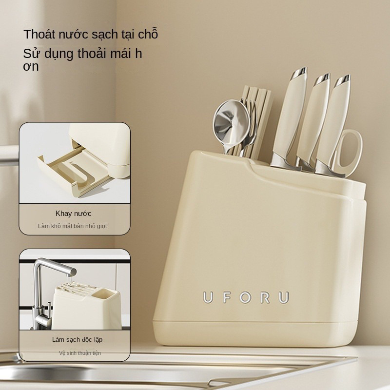 Kệ Cài Dao Kèm Để Đũa UFORU Sang Chảnh Tiện Lợi M177