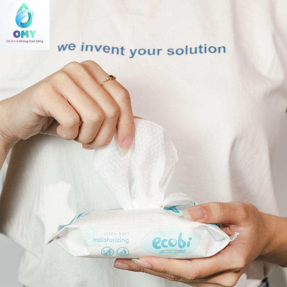 Khăn ướt cho bé Ecobi gói 20 tờ cao cấp không mùi không cồn không parabens
