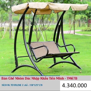 Mẫu Xích đu Ngoài trời Hợp Kim nhập khẩu Ngoài hình đẹp mịn Màu sắc nhôm đồng bắt mắt Ghế xích đu ngoài trời- XĐ02